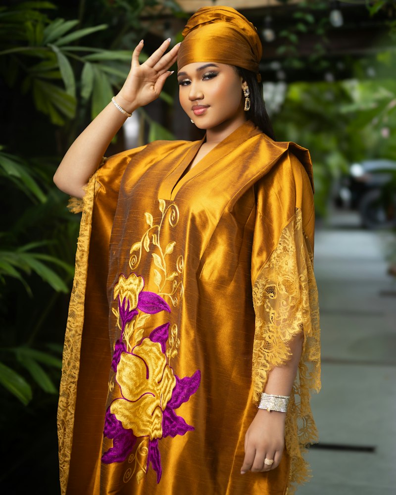 Embroidered Chiffon Kaftan