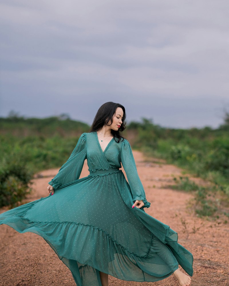 Pleated Chiffon Maxi Dress
