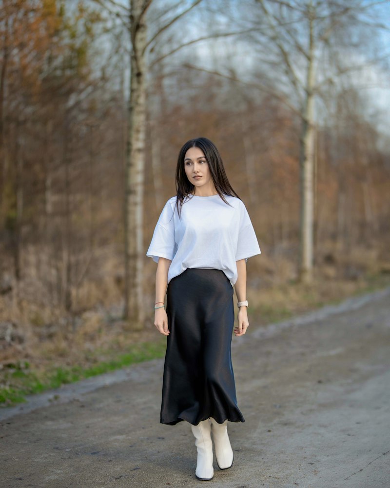 Satin Bias-Cut Midi Skirt